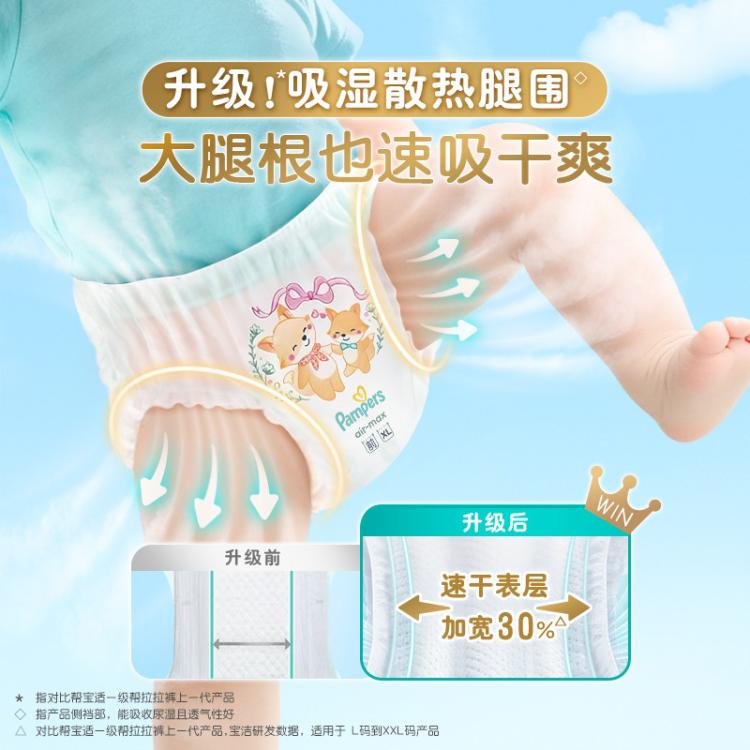 帮宝适 【超值2包】一级帮拉拉裤箱装超薄透气尿不湿L-4XL