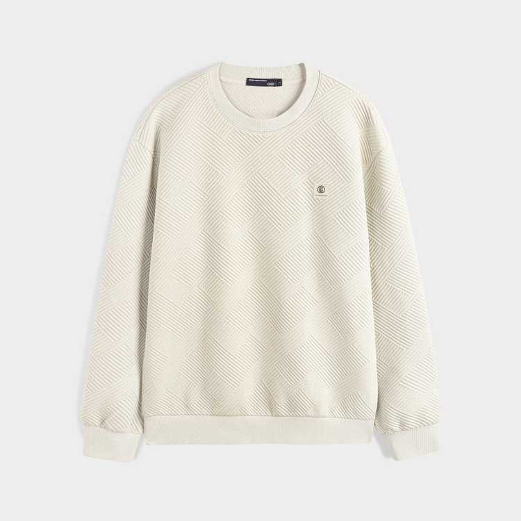 GXG 【爆款】春季热卖GXG简约休闲肌理面料宽松卫衣情侣款卫衣男