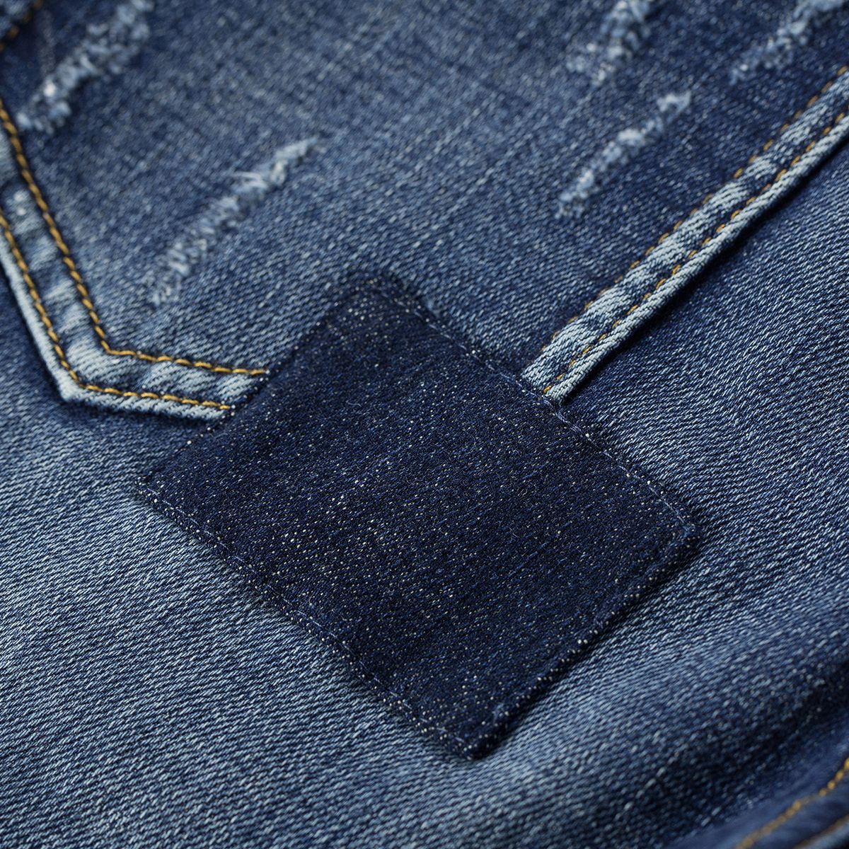 2018新款男款破洞补丁贴布九分牛仔裤