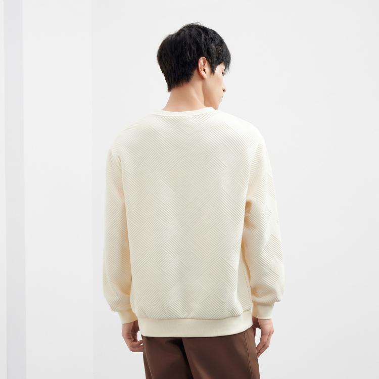 GXG 【爆款】春季热卖GXG简约休闲肌理面料宽松卫衣情侣款卫衣男