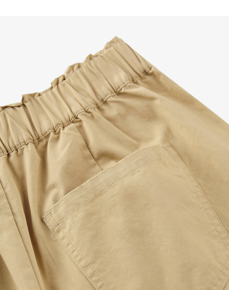 夏季特卖女款松紧花边绣花裤腰褶皱设计百搭休闲长裤女文艺