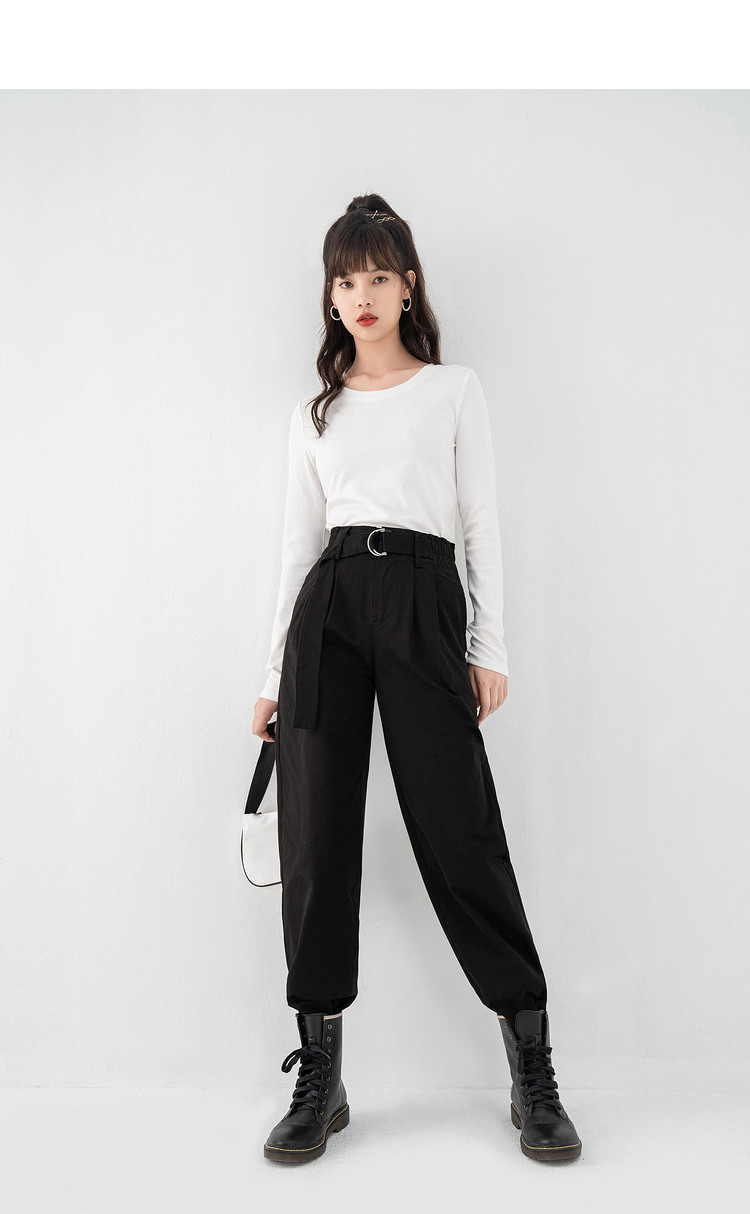 黑科技三防大口袋九分工装裤21春夏款休闲裤女配腰带休闲裤女