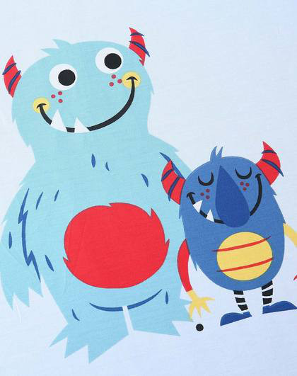 全棉涂料印花卡通套件 乖乖兽