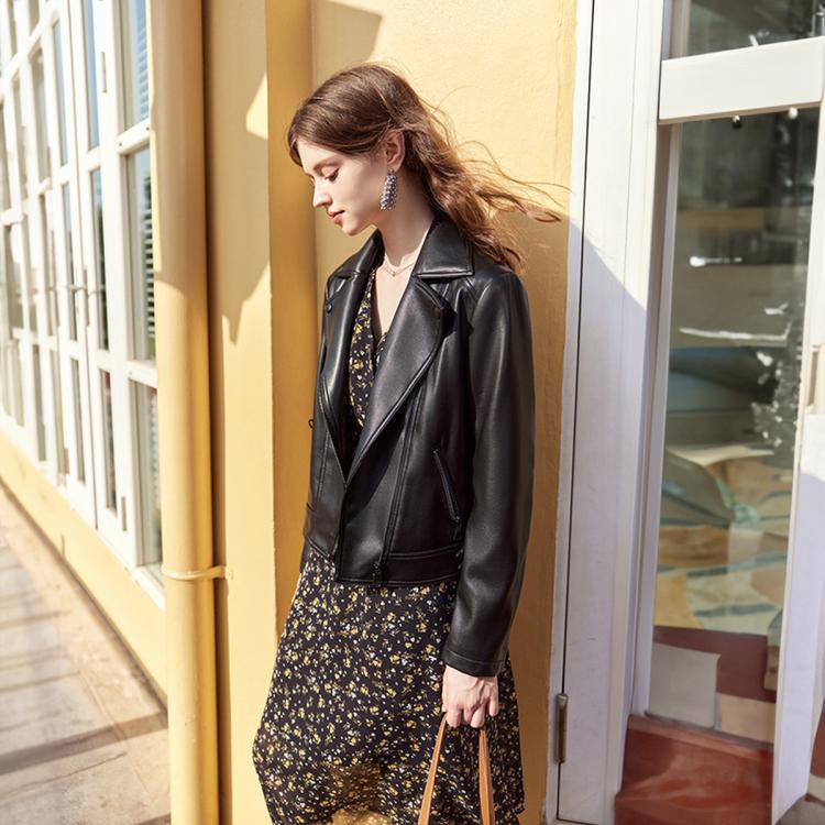 秋水伊人 【沈月同款】长期主义机车仿皮衣设计感小个子外套时尚百搭上衣女