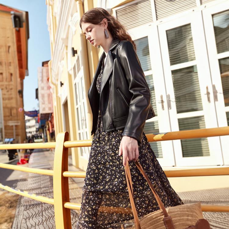 秋水伊人 【沈月同款】长期主义机车仿皮衣设计感小个子外套时尚百搭上衣女