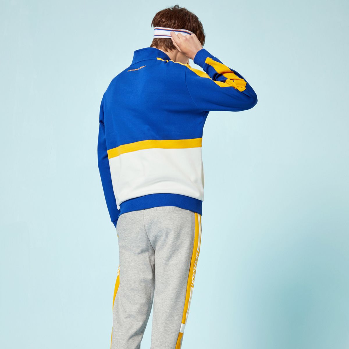 森马2018秋新款潮流撞色拼接拉链立领抽绳宽松休闲运动服套装两件套