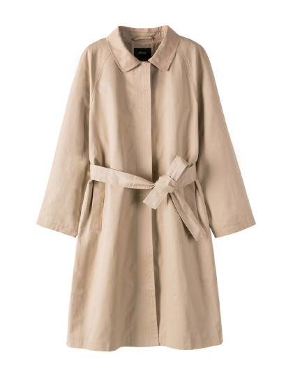 森马女装2018秋装新款简约通勤时尚休闲淑女宽松显瘦翻领外套气质中长