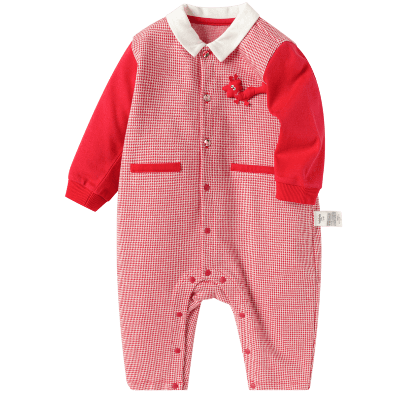 巴拉巴拉 拜年服婴儿外出抱衣爬服哈衣男童宝宝连体衣春秋新生儿爬爬服亲肤 59元