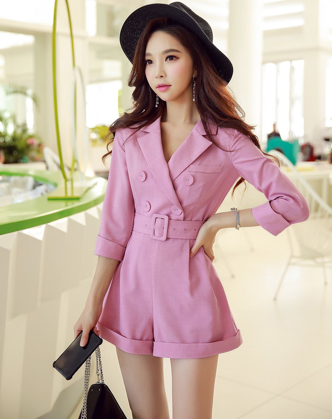 粉红大布娃娃娃娃经典ol气质连体裤