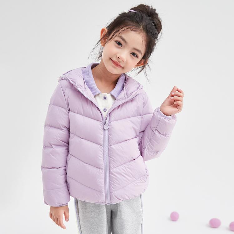 笛莎 【三防轻薄排骨羽绒服】女童冬中小童幼童外套校服神器拜年服
