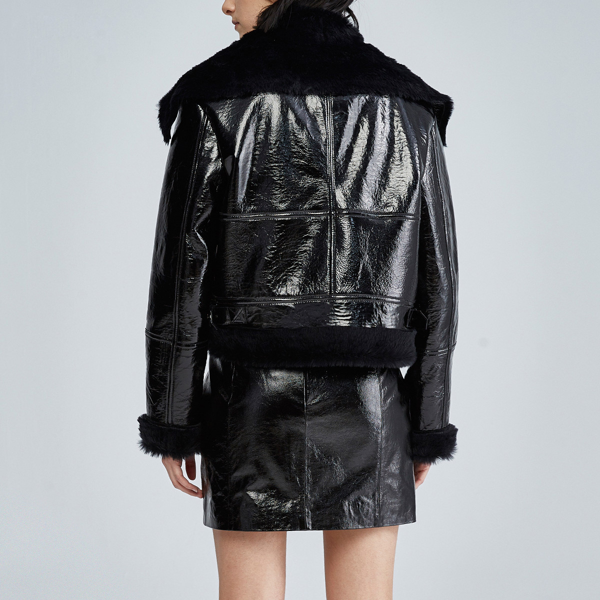 elizabeth sulcer x miss sixty胶囊系列2018漆皮外套女