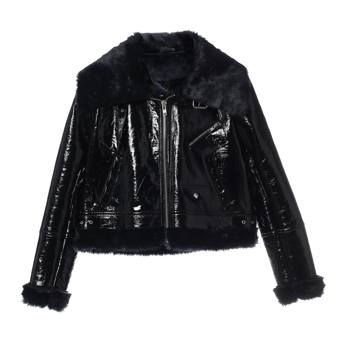 elizabeth sulcer x miss sixty胶囊系列2018漆皮外套女