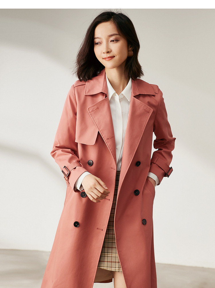 春季外套女新款收腰中长款风衣潮流色系时尚女士外套通勤