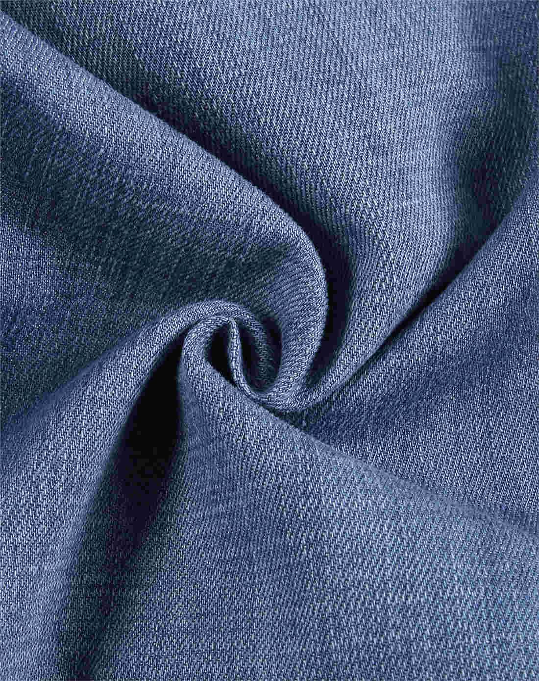 佐丹奴 浅靛蓝色 时尚猫须纯棉轻薄修身窄脚牛仔长裤男士