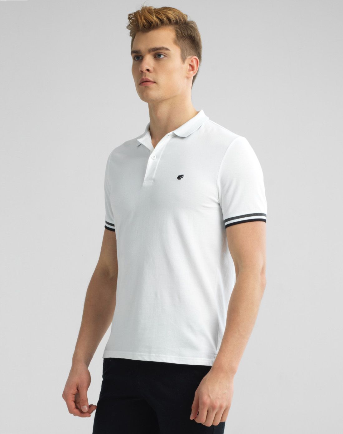 2018年新品 佐丹奴 标志白色 精致小青蛙刺绣素色棉短袖polo男士