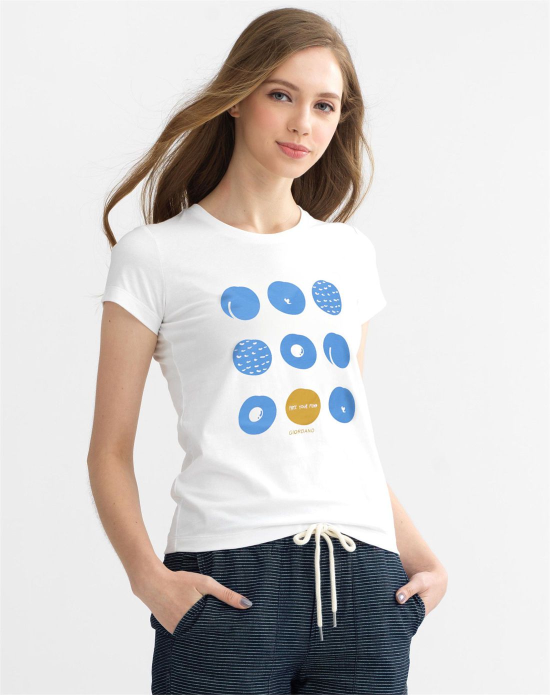 标志白色 卡通图案字母印花纯棉短袖t恤