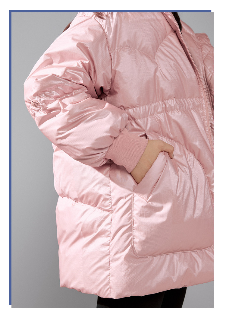 乐町冬季款小个子钻绒抽绳设计感绗线羽绒服