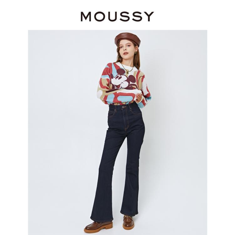 Moussy 秋季深色高腰修身牛仔裤女010faa12-2340 In Black