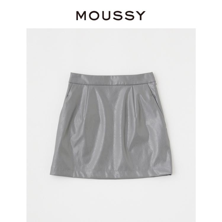 MOUSSY MOUSSY 秋季光泽感皮革摇滚风迷你半身裙女010GAG30-7320 6921020585547386520