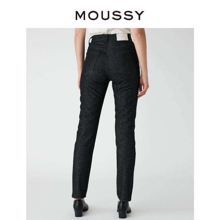 MOUSSY MOUSSY 秋季高腰水洗直筒牛仔裤C10FAA12-1140 6920698796413648536