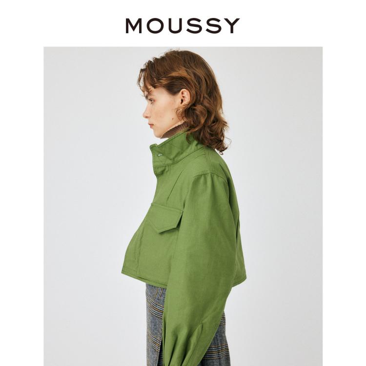 MOUSSY MOUSSY 初秋工装风立领短款休闲夹克外套女010GAJ30-5780 6921000194080159704