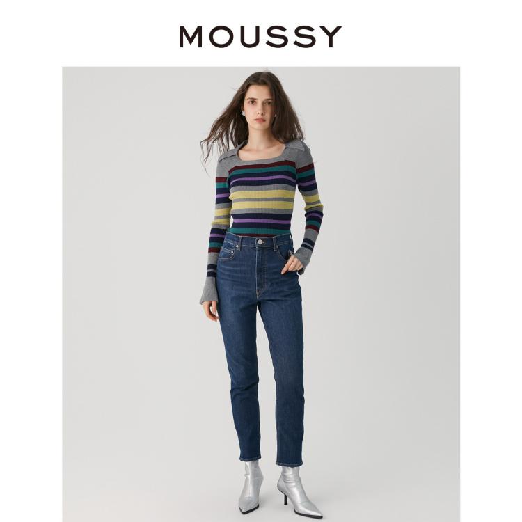 Moussy 秋季休闲通勤风经典小脚牛仔裤女028gaa12-5040 In Blue