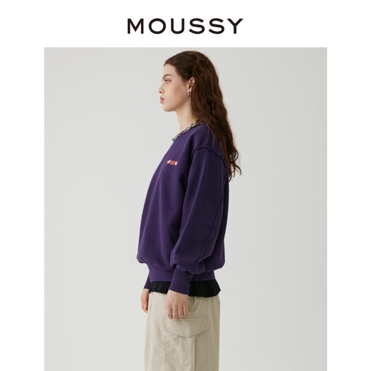 MOUSSY MOUSSY 秋季中性风刺绣卫衣010GA590-5460 6921026007168556440