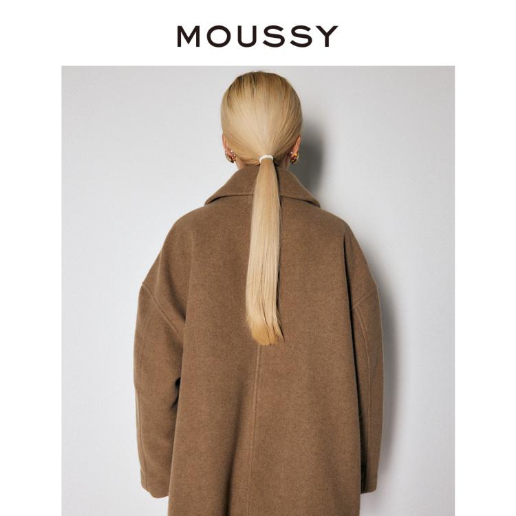 MOUSSY MOUSSY 秋季甜美学院风两粒扣廓形毛呢大衣010FA230-6770 6921056453792374744