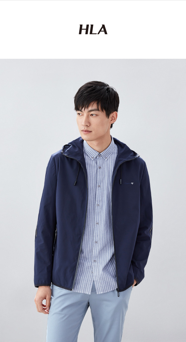 2019春季新款男士净色简约带帽经典款夹克/外套