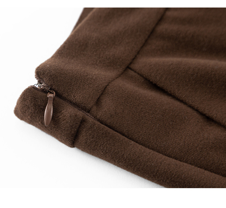 拉谷谷lagogo 新款女装冬季复古女咖啡色休闲裤子淑女阔腿裤宽松九分