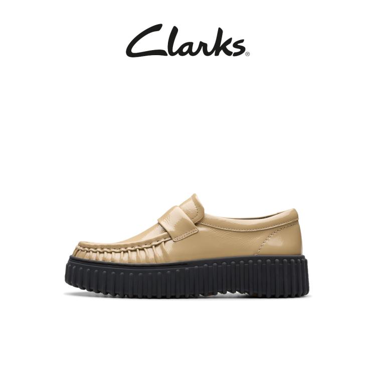 Clarks 其乐torhill系列女鞋新款厚底饼干乐福鞋 In Metallic