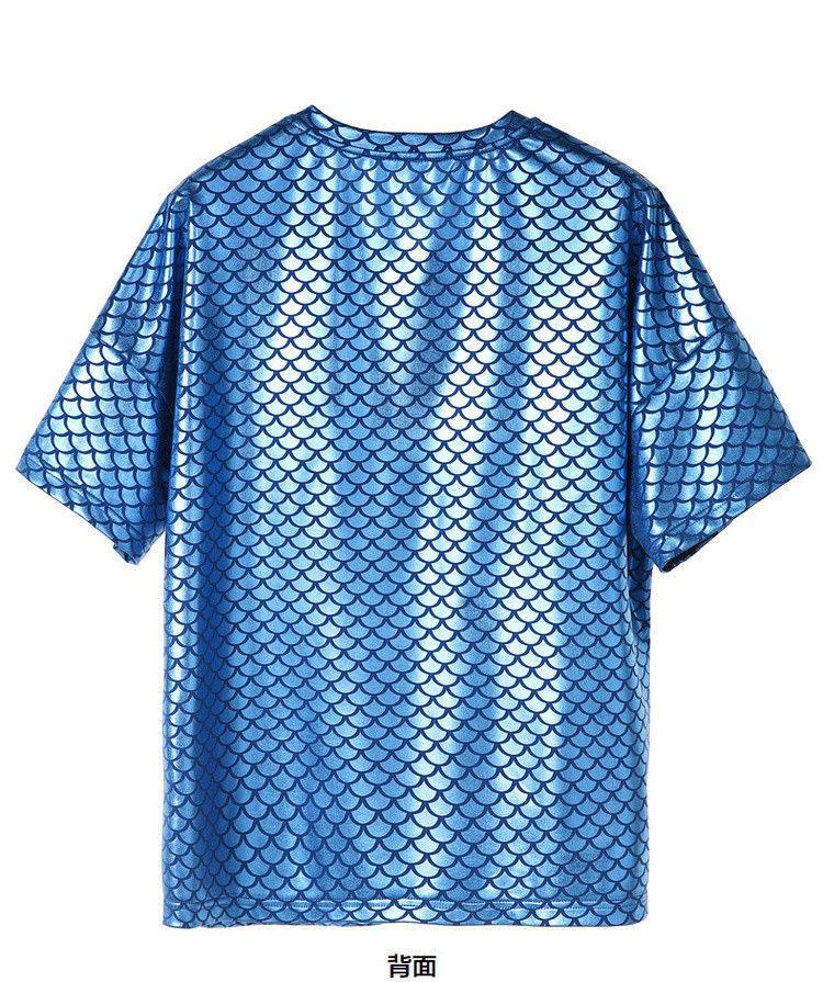 2019夏季新款休闲圆领贴布绣花鱼鳞片舒适百搭圆领短袖t