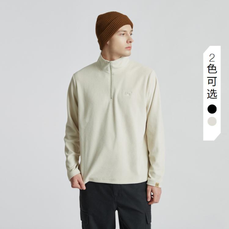 CAT CAT 【摇粒绒面料】CAT秋季24款男士舒适半开领易脱设计休闲卫衣