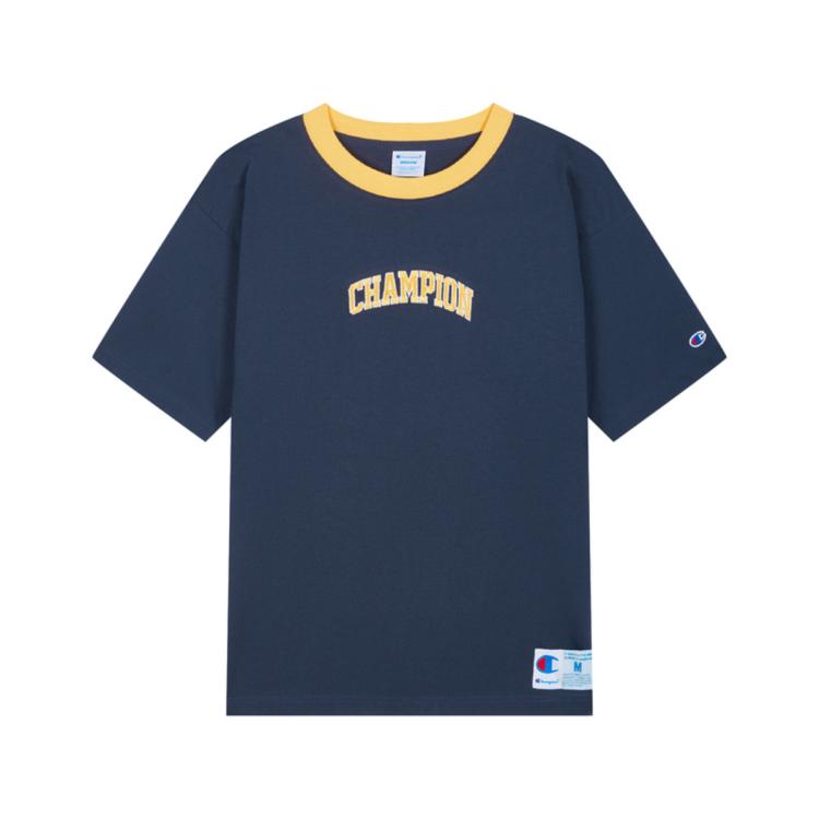 Champion 【品牌直营】男式夏季撞色刺绣logo短袖t恤圆领休闲 In Blue