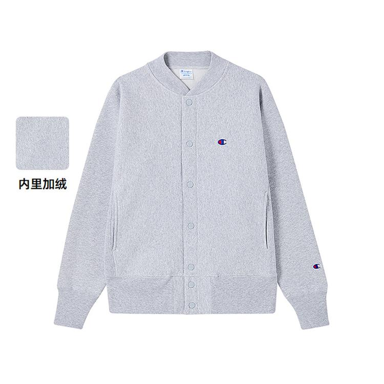 CHAMPION Champion 【品牌直营】秋冬小Clogo开衫圆领卫衣外套男加绒保暖休闲
