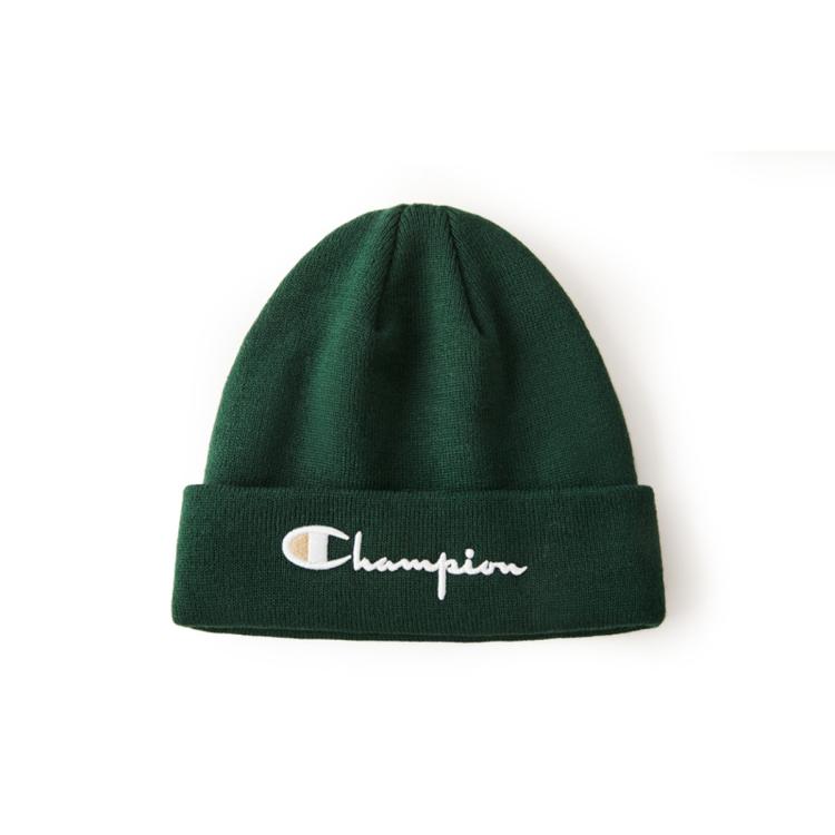 Champion 【品牌直营】男女同款潮流百搭刺绣字母logo针织帽 In Green