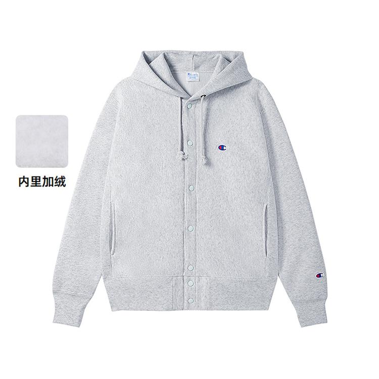 CHAMPION Champion 【品牌直营】秋冬男士小Clogo开衫连帽卫衣休闲外套抓绒保暖