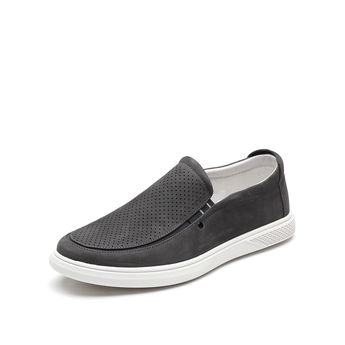 森达男鞋新款专柜同款男士休闲鞋韩版一脚蹬休闲乐福鞋男士皮鞋