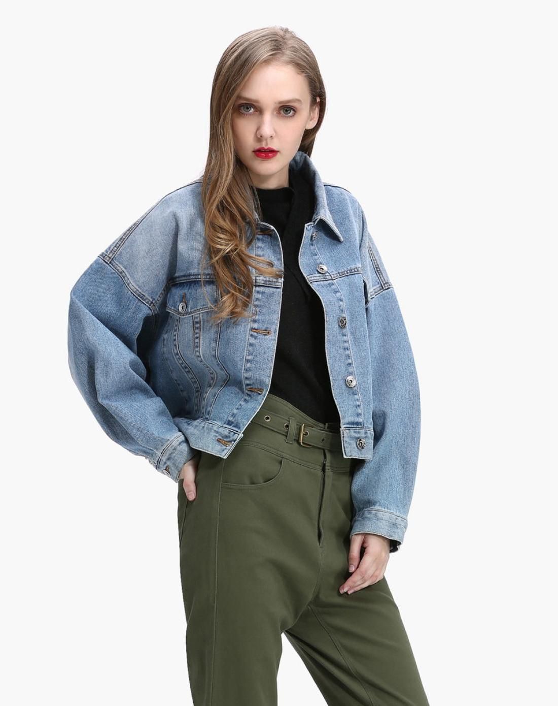 刺绣洗水牛仔外套