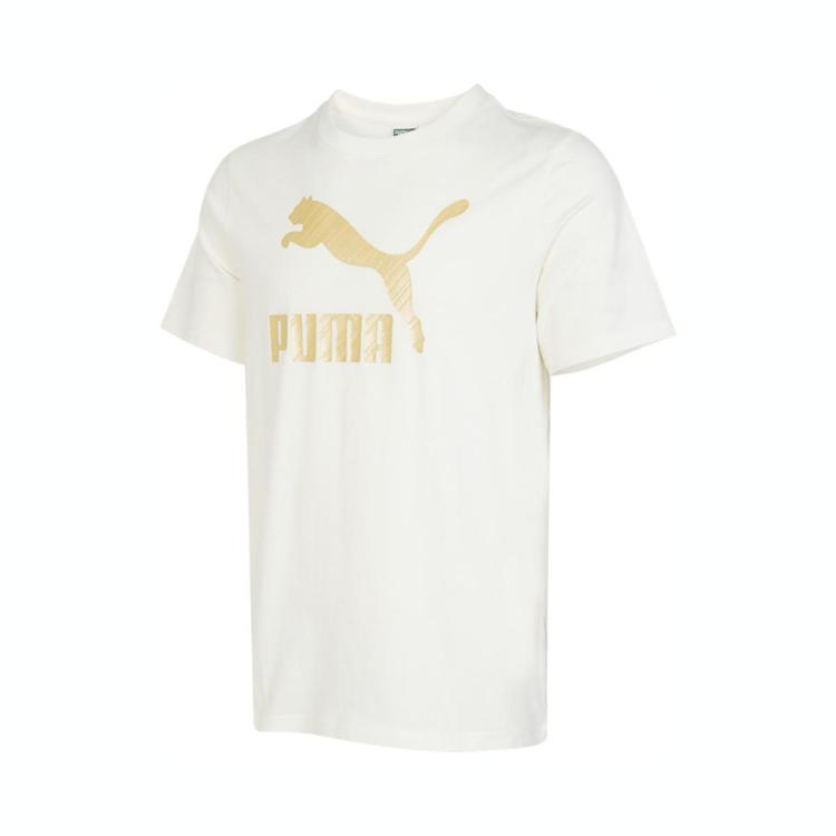 Puma 时尚舒适 2024新款男女同款短袖t恤 In White