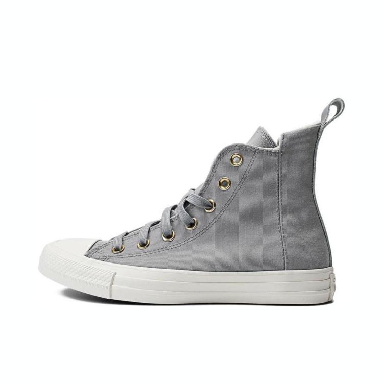 Converse Ctas Hi 后跟提拉设计 复古简约 男女同款高帮帆布鞋 In Gray