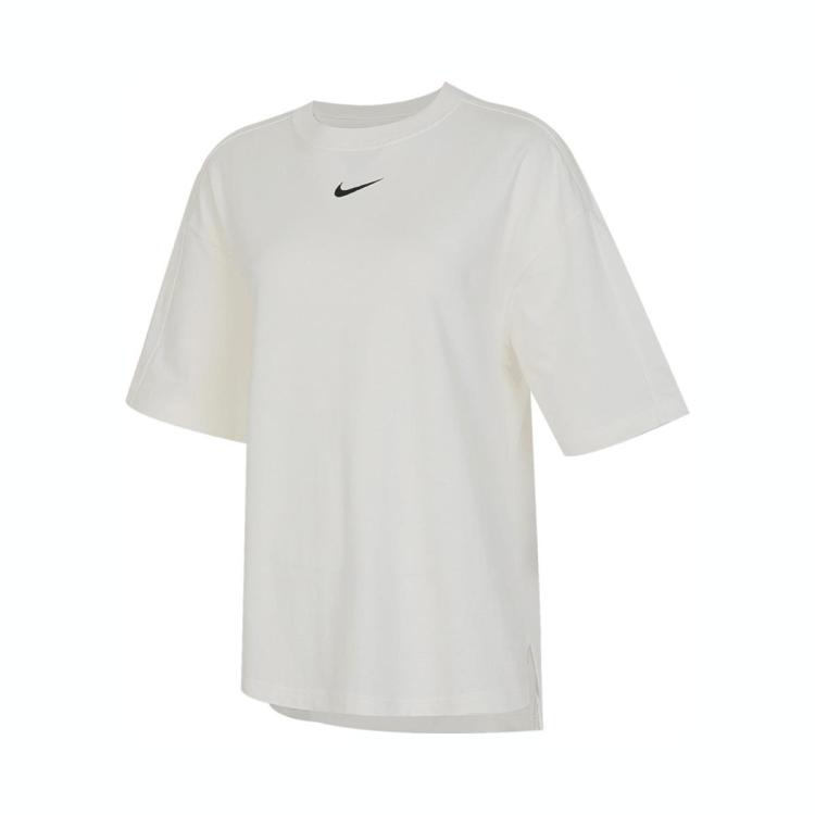 Nike 简约百搭 日常休闲 Oversize 风 女子短袖上衣 In White
