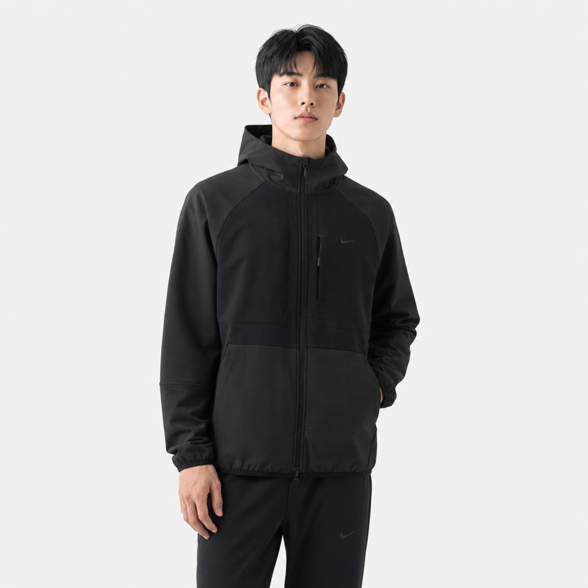 Nike 春秋季运动健身综合训练男子连帽梭织拉链夹克外套
