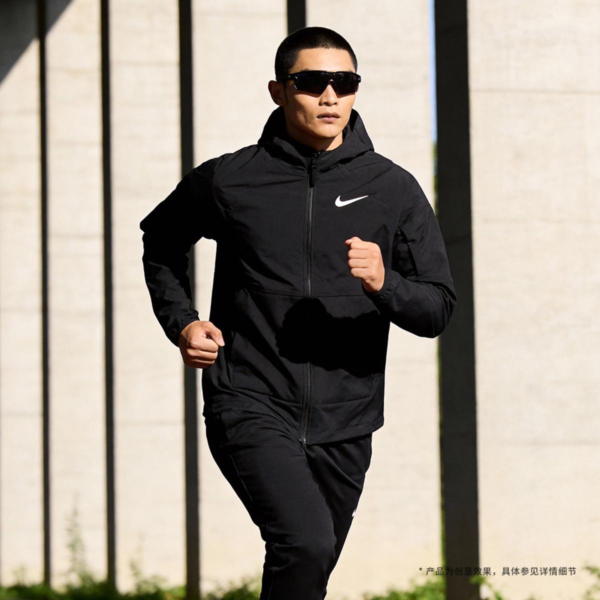Nike 春秋季加绒运动健身综合训练男子连帽梭织拉链夹克外套