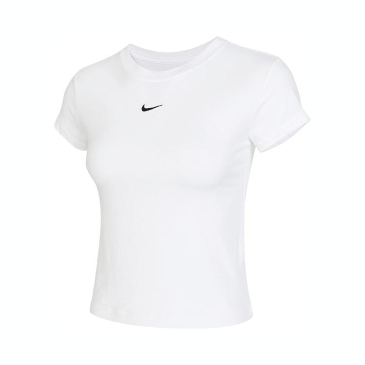 Nike 经典百搭 简约休闲 女子无领短袖上衣 In White