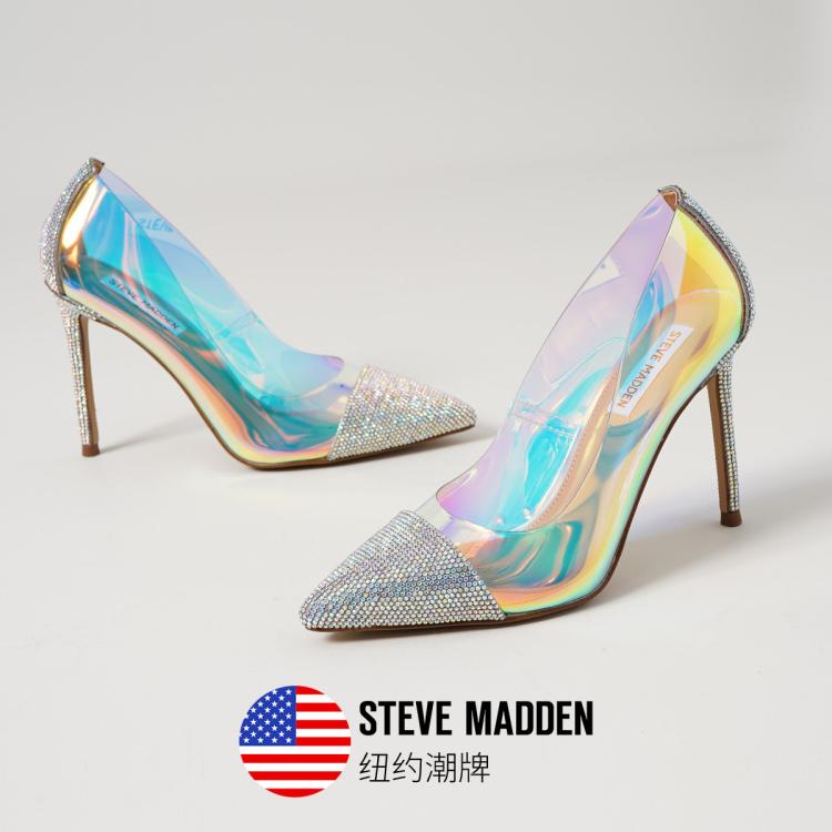 Steve Madden 思美登新款女鞋尖头细跟高跟鞋镭射时尚气质单鞋 Verser In Multi