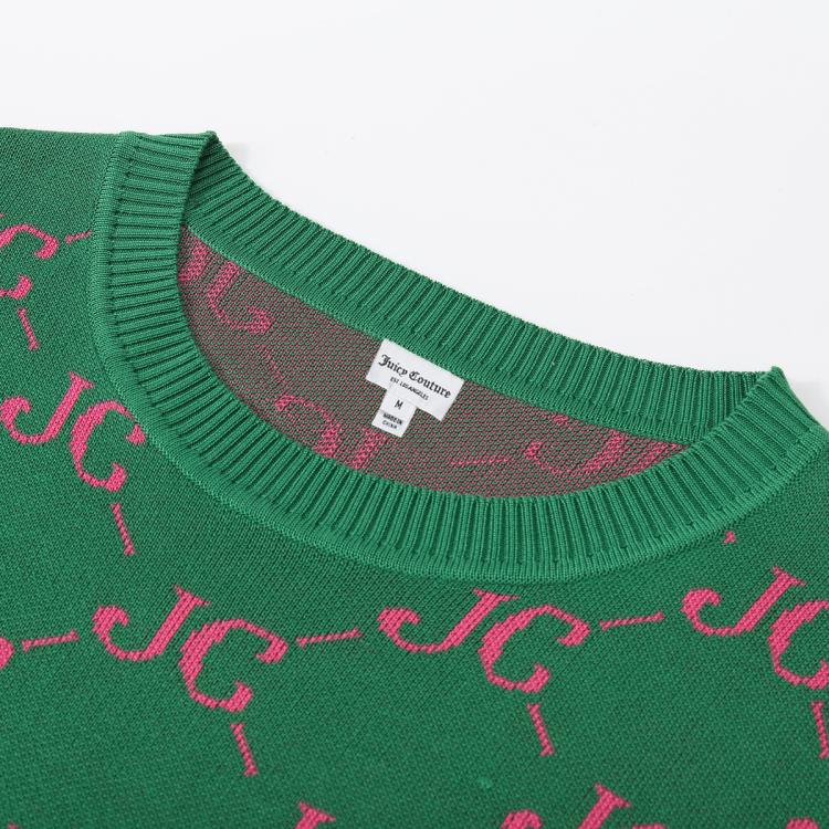 JUICY COUTURE Juicy Couture 橘滋25春新款编织春天复古回潮提花短袖针织衫女