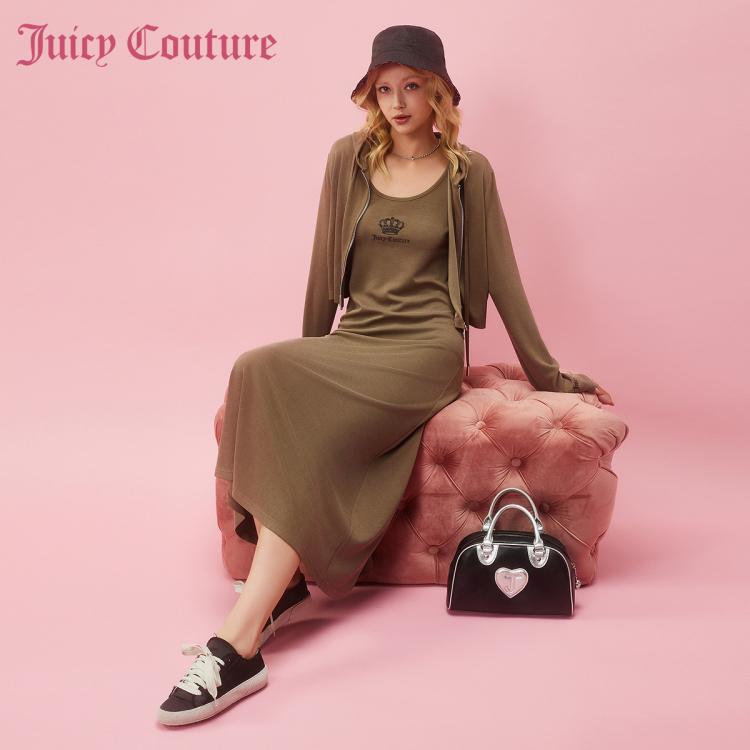 Juicy Couture 橘滋【2024春夏】长岛冰茶logo印花针织连帽女式外套 In Green