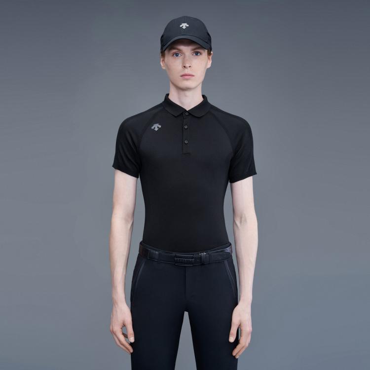 Descente 迪桑特golf高尔夫 Golf系列 男子短袖polo衫 In Black