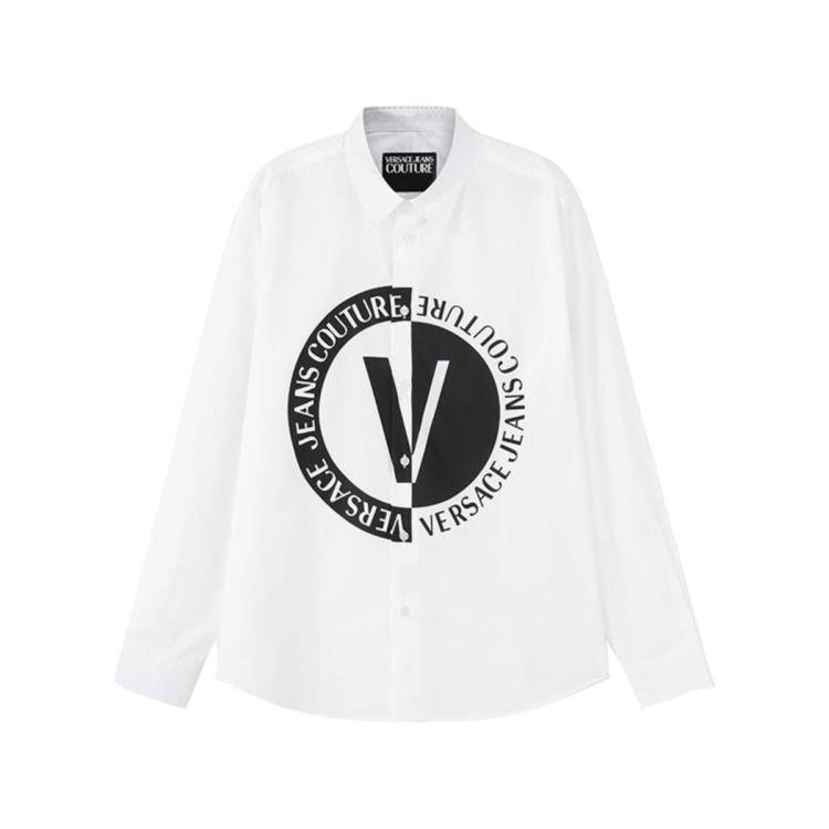 Versace Jeans Couture 男士棉质休闲长袖衬衫 75galyr0 Cn002 In White